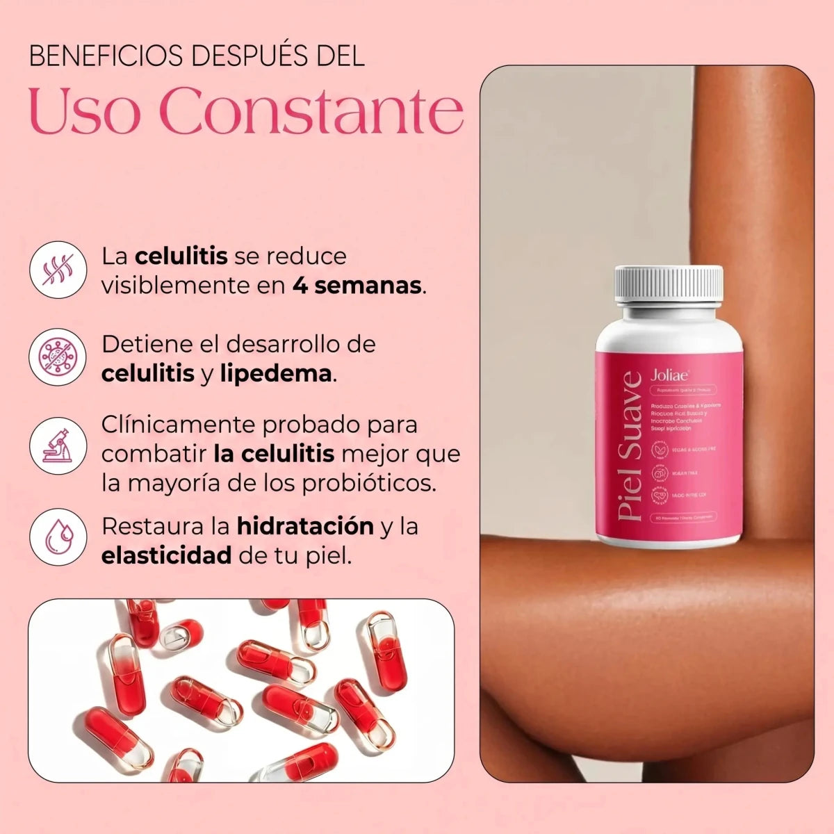 Cápsulas De Máxima Potencia Anticelulitis Y Lipedema | Piel Suave De Joliae